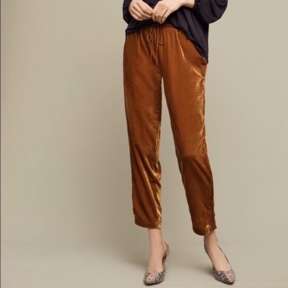 elevenses Pants - Anthropologie Elevenses Velvet Joggers Size Medium